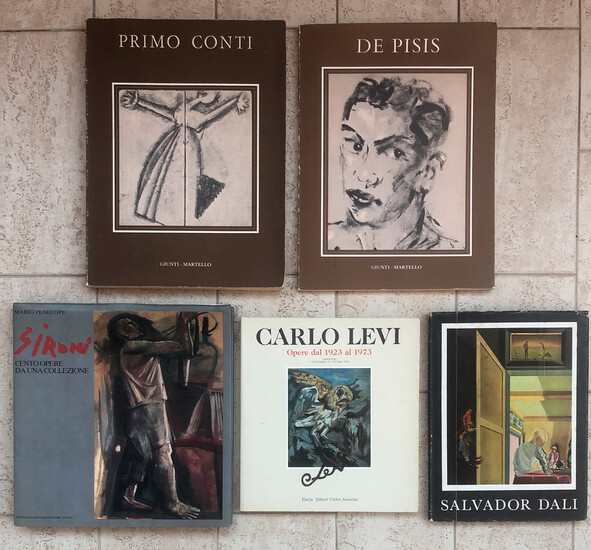ARTISTI FIGURATIVI (DALì, LEVI, SIRONI, CONTI, DE PISIS) - Lotto unico di 5 cataloghi