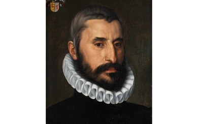 Adriaen Thomasz Key d. J., um 1544 Antwerpen – um 1590, zug., PORTRAIT EINES VORNEHMEN HERRN MIT HALSKRAUSE
