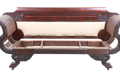 American Federal carved mahogany sofa
