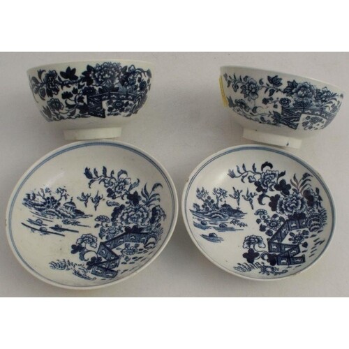 An 18th century Worcester blue and white tea bowl, from the ...