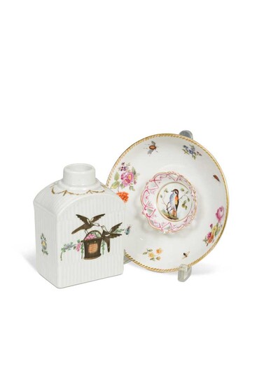 An 18th century continental porcelain tea cannister