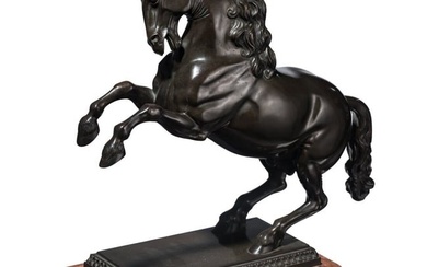 An Italian or French bronze stallion based on a 16th/17th century model, 19th century