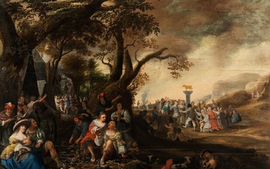 Anthonie Palamedesz, 1601 Delft – 1673 Amsterdam, Die Anbetung des goldenen Kalbes