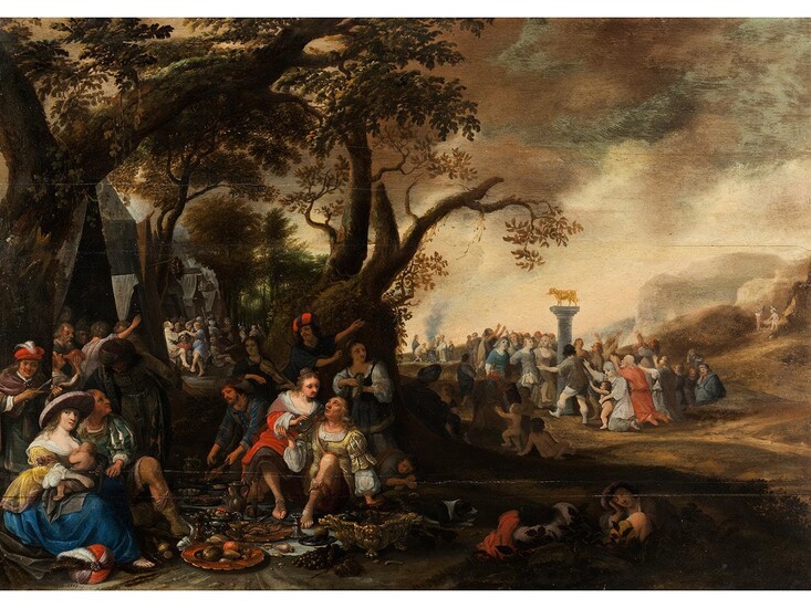 Anthonie Palamedesz, 1601 Delft – 1673 Amsterdam, Die Anbetung des goldenen Kalbes