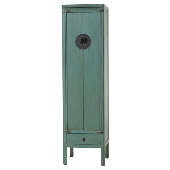 Arhaus Furniture Chinese Style Green-Painted Cabinet
