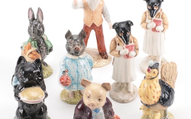 Beatrix Potter Porcelain Figurines Including Mr. McGregor, Mid to Late 20th C.