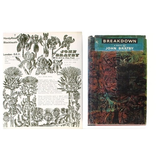 Bratby, John. Breakdown, first edition with a three page sig...