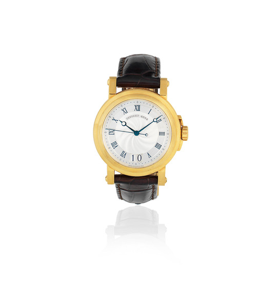 Breguet. An 18K gold automatic calendar wristwatch