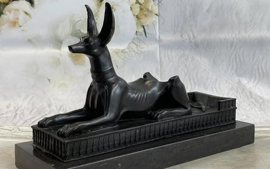 Brown Patina Egyptian Dog Bronze Sculpture