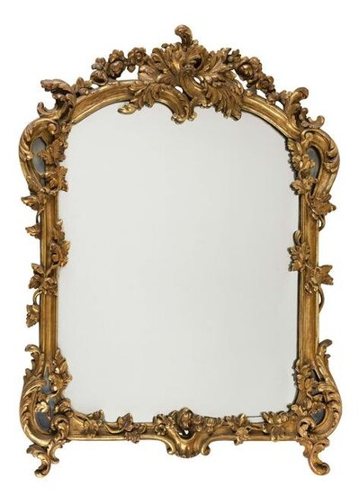 CARVED GILTWOOD MIRROR Probably Italy, Late 19th