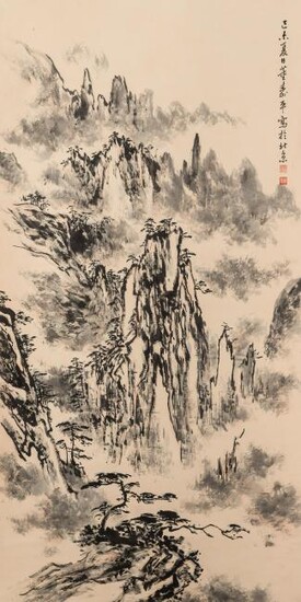 CHINESE SCROLL PAINTING, STYLE OF DONG SHOUPING - 20 C.