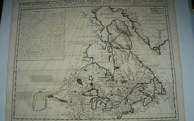 Carte Du Canada ou de la Nouvelle France, & Des Decouvertes, anno 1719, by Chatelain Henri Chatelain's Edition of the First Important 18th Century Map of Canada & The Great Lakes The map is one of the most important maps of Canada printed during its...