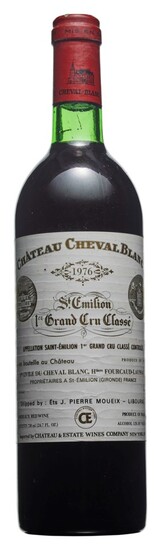 Château Cheval-Blanc 1976, Saint-Emilion, 1er grand cru classé (A) Slightly bin-soiled and nicked labels Levels five base of neck or better and one top shoulder