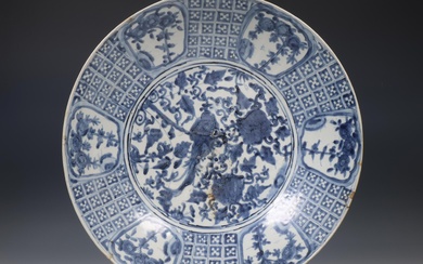 China, blue and white Swatow charger, 17th century