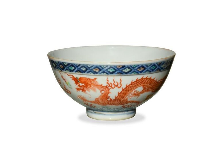 Chinese Blue and White Enameled Bowl, Guangxu