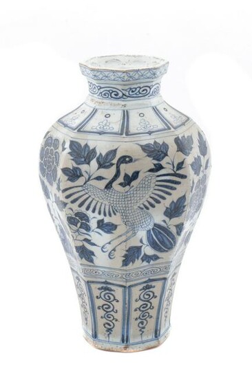 Chinese Ming Style Blue & White Vase