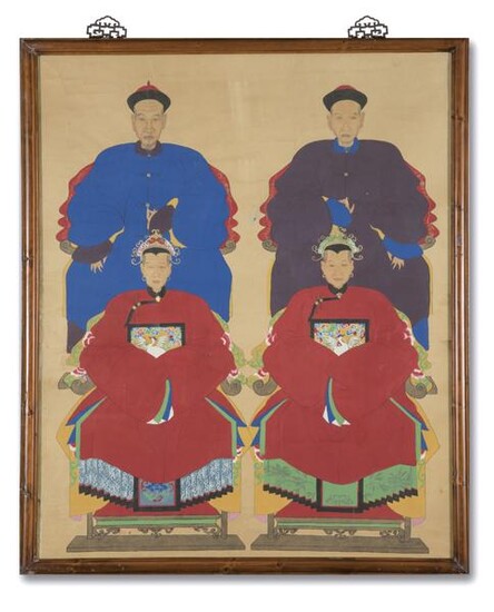 Chinese painting dignitaries on paper