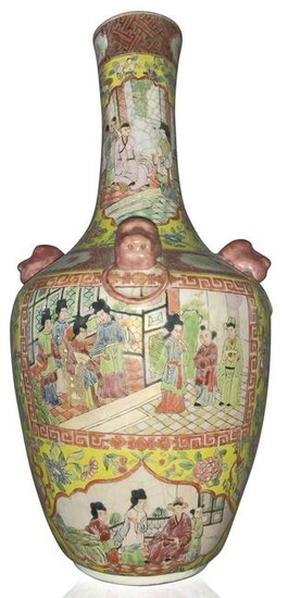 Chinese porcelain vase, richly decorated with various
