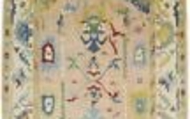 Colorfast Oriental Rug Floral Oushak 9X12 Living Dining Room Hand-Knotted Carpet