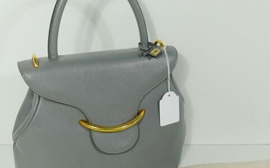 Delvaux bag in mouse grey leather with cover, very good condition