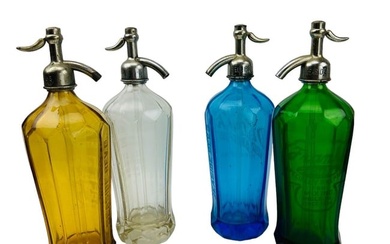 Dr Dicks Franks Kellys Colored Seltzer Bottle LOT