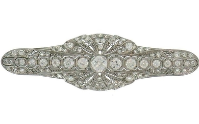 Edwardian Diamond Platinum BROOCH Pin Clip, Art Deco