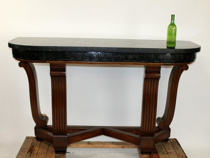 Empire style marble top console table
