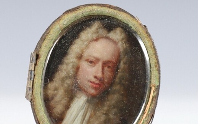Engelse School, portret miniatuur geschilderd op koper, ca. 1730