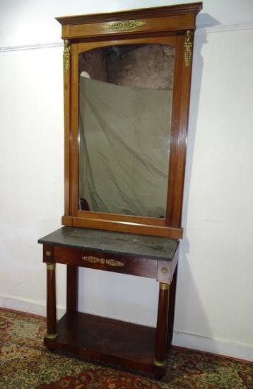 FRENCH EMPIRE STYLE CONSOLE AND MIRROR