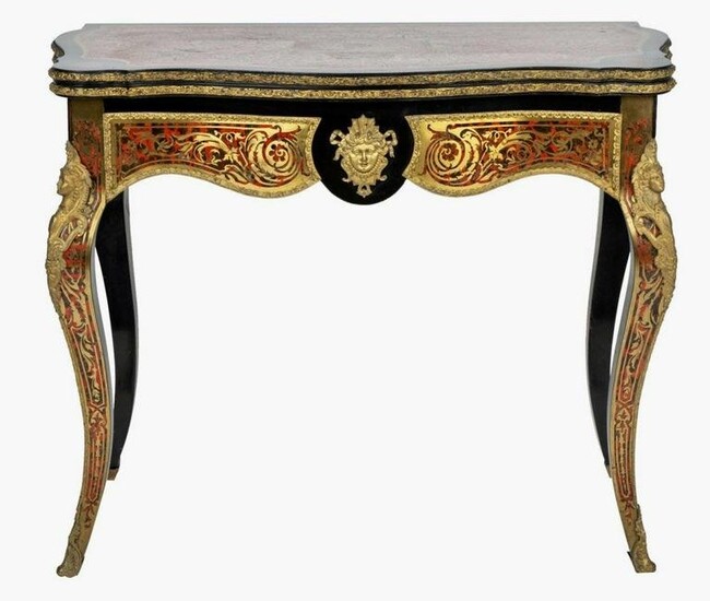 FRENCH ORMOLU MOUNTED BOULLE GAMES TABLE