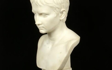 Fausto Biggi Carved Marble Bust of a Man