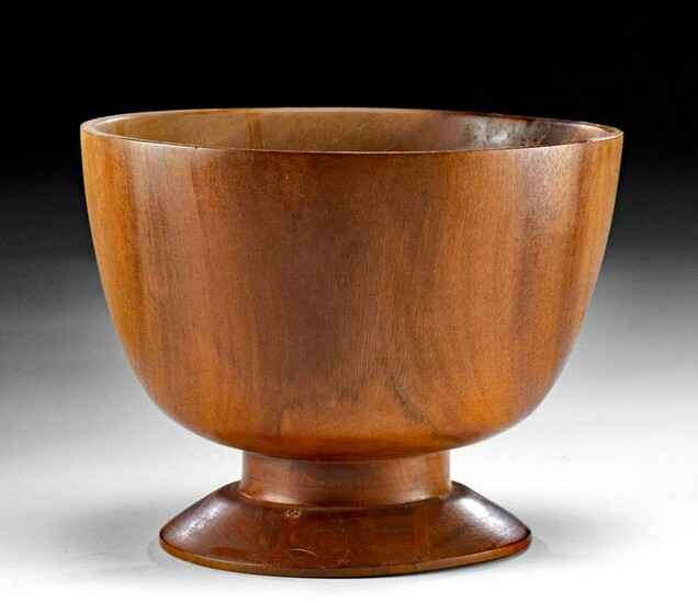 Fine Early 20th C. Hawaiian Milo Wood Goblet Bowl