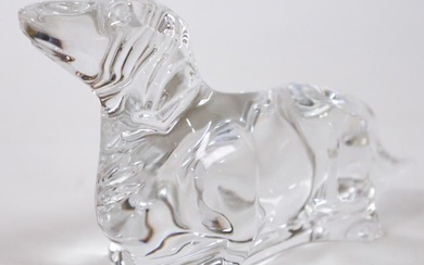 French Baccarat Crystal Dachshund Figurine