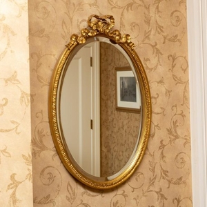 French Gilt Mirror - Tied Bow Crest