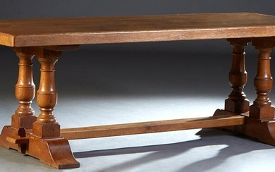 French Provincial Carved Oak Monastery Table, 19th c.