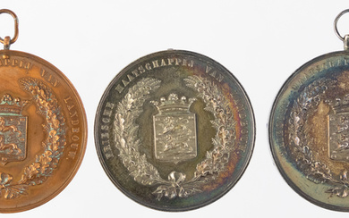 Friesche Maatschappij van Landbouw: three prize medals won by F.H....