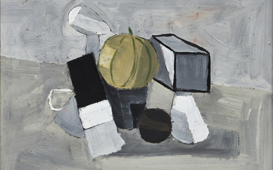 GUNNAR HÅLLANDER (1915-1980). “Melon o Objekt”, signed Hållander, executed 1968, acrylic on panel.