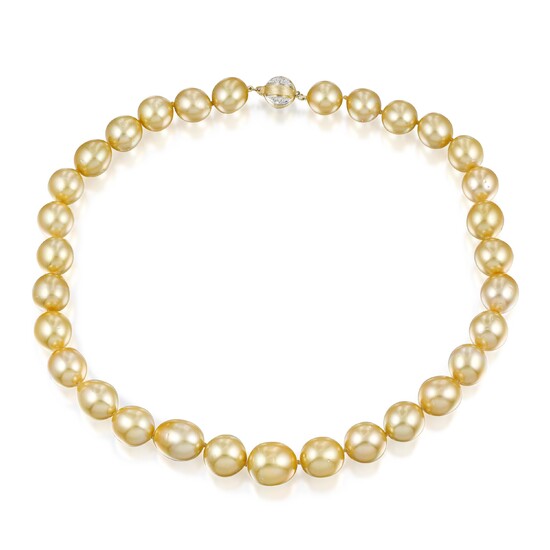 Golden Cultured Pearl Necklace