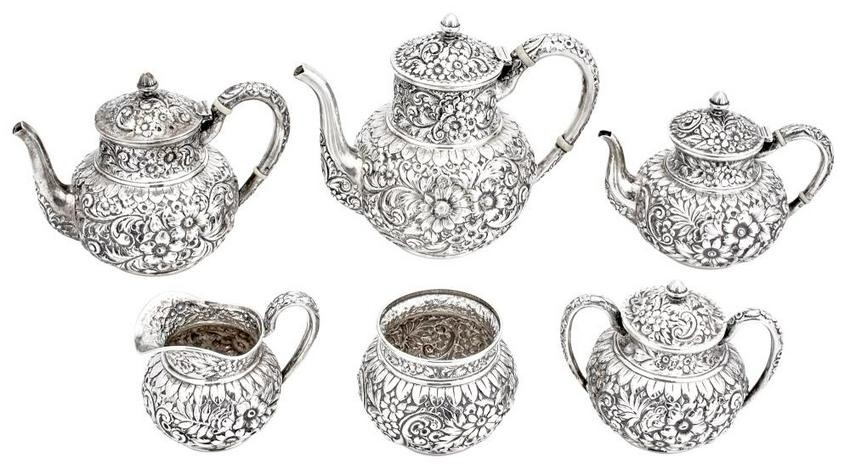 Gorham Sterling Silver Six Piece Tea and Coffee Service
