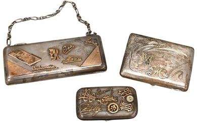 Group of Three Russian Silver Boxes