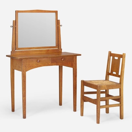 Gustav Stickley, Dressing table and chair