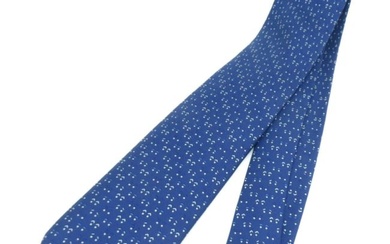HERMES Necktie Tie Silk Blue/White