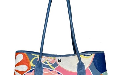 Hermes Blue Garden Party 40 Hand Painted