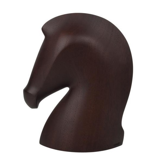 Hermes Samarcande Horse Head Paperweight Brown Mahogany