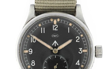 IWC: A Rare Stainless Steel Military Issue Wristwatch, signed IWC,...