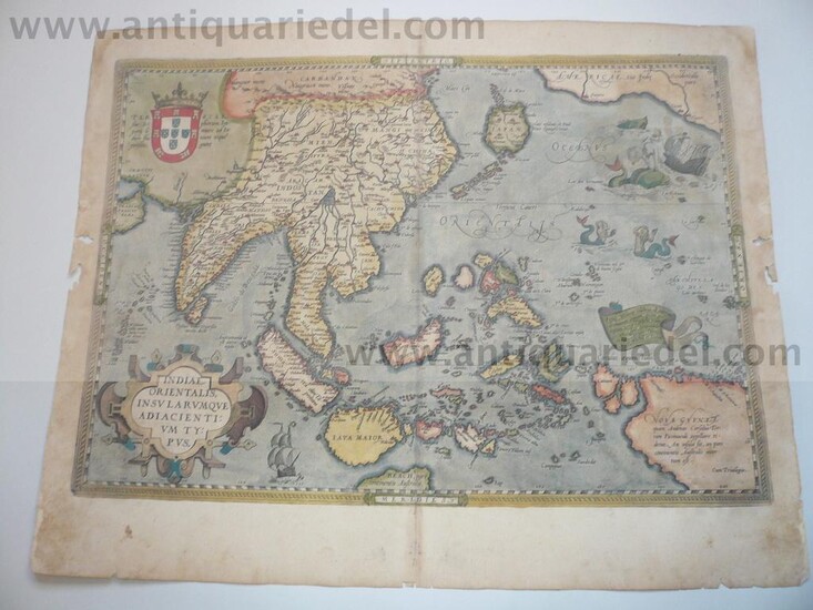 Indiae Orientalis, anno 1603, Ortelius A., old colours, scarce!