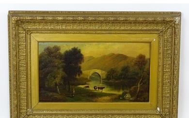 J. Morris, 19th century, Oil on canvas, A Highland wooded ri...