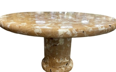 JIMECO MODERN NATURAL TESSELLATED HORN TABLE 55"
