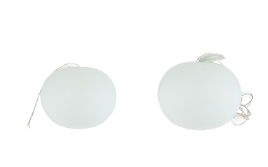 Jasper Morrison. A pair of white opal glass pendants, model 'Glo-Ball S2' (2)