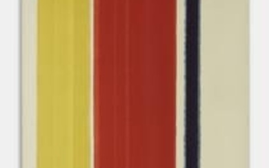 John Copnall (British, 1928-2007) Untitled (Stripes, Yellow, Red and Blue), 1971 (unframed)